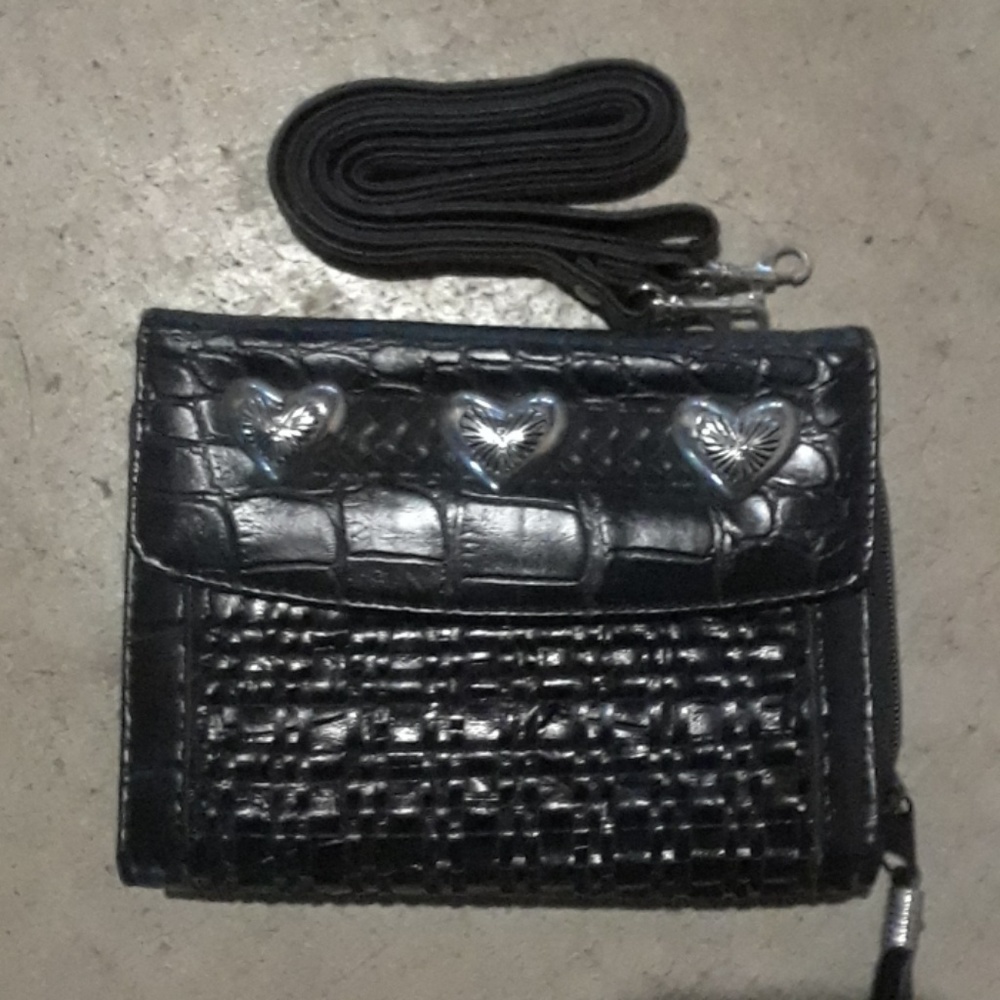 "Woven Black Crossbody Wallet" NEW!!##